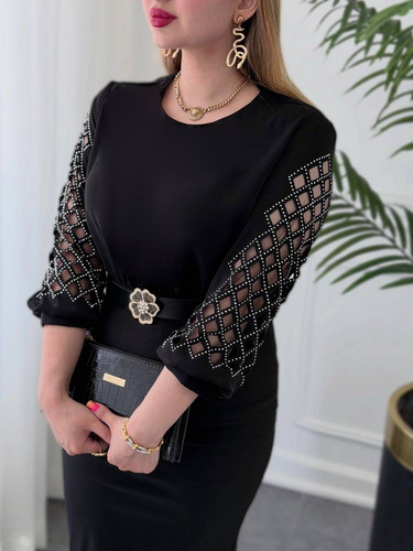 شومیز استین پنجره ای مجلسی
