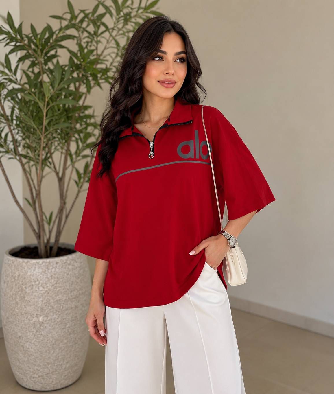 تیشرت لانگ طرح alo
