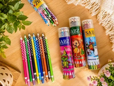 مدادرنگی استوانه ای 12 رنگی برند SABZ