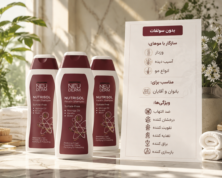 شامپو سر کراتینه فاقد سولفات نوتریسل 300 میل نئودرم