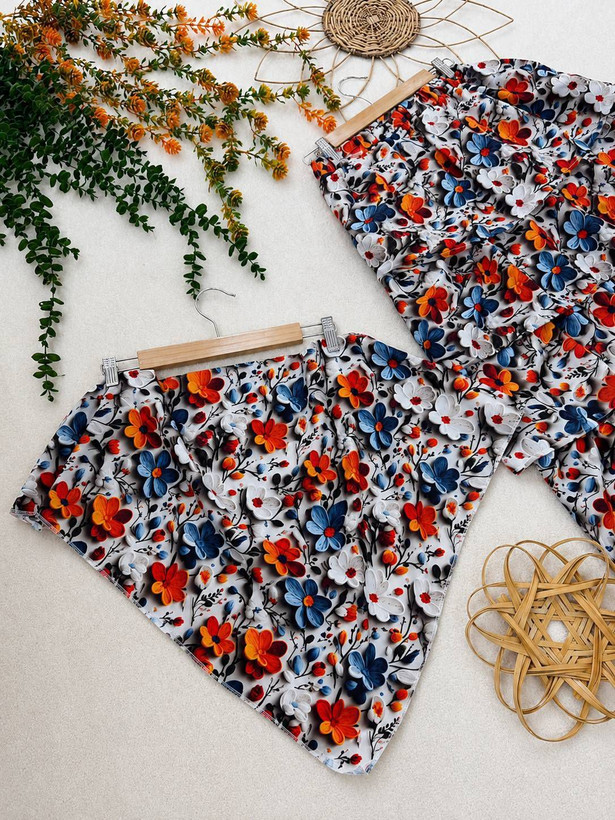 ست دامن طبقه ای و اسکارف
