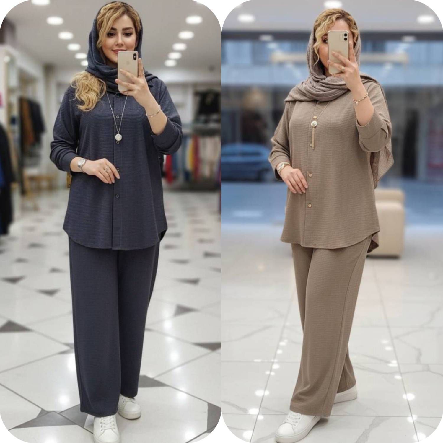 ست مانتو شلوار بسکوییتی