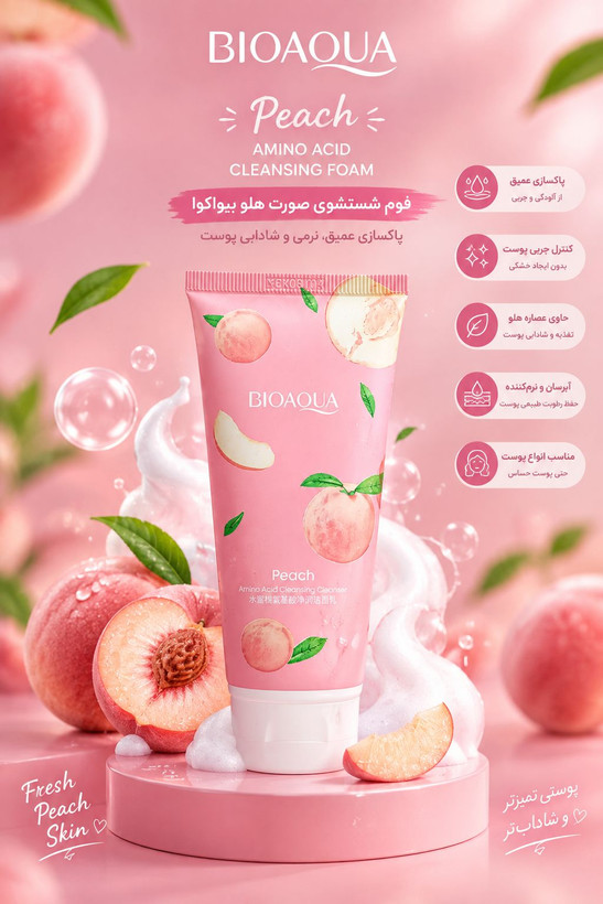فوم شستشوی هلو BIOAQUA